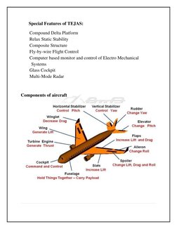 Special Features of TEJAS: 
 
   Compound Delta Platform 
   Relax Static Stability 
   Composite Structure 
   Fly-by-wire F
