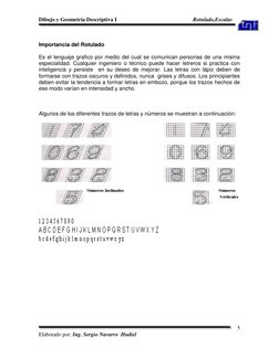 Dibujo y Geometría Descriptiva I  
 
Rotulado,Escalas  
 
 
 
 
 
Elaborado por: Ing. Sergio Navarro  Hudiel 
 
5 
 
Importan