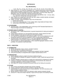 SECTION 02316 
 
FILL AND BACKFILL 
 
15-036 
FILL AND BACKFILL 
 
02316 - 3 
; 1 inch,  95 ± 5 % ; 1/2 inch,  75 ± 15%; No.