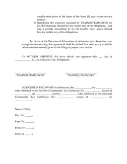 Return Service Program Ordinance Return Service Agreement for Employees | PDF | Private Law | Employment
