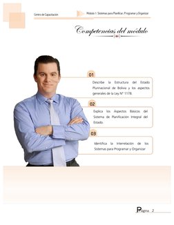 P
Centro de Capacitación
Página 2
Módulo 1: Sistemas para Planificar, Programar y Organizar
Competencias del módulo 
Describe