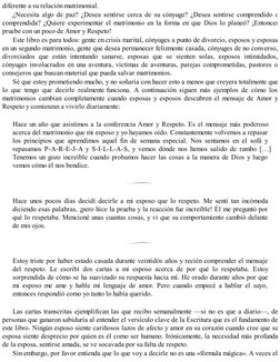 diferente a su relación matrimonial.
¿Necesita algo de paz? ¿Desea sentirse cerca de su cónyuge? ¿Desea sentirse comprendido