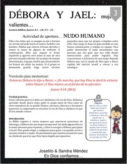 Josetito & Sandra Méndez  
En Dios confiamos… 
DÉBORA Y JAEL: mujeres 
valientes… 
Lectura bíblica: Jueces 4:1 – 24; 5:1 –