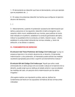 1.- El demandante es (describir qué hace el demandante, como por ejemplo 
que es propietario de…) 
2.- En estas circunstancia