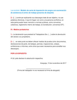 Lea también: Modelo de carta de imputación de cargos con exoneración  (https://legis.pe/modelo-carta-imputacion-cargos-asiste