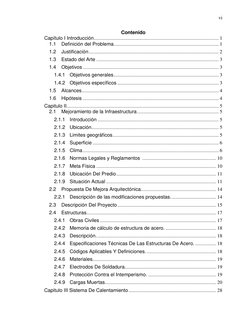 vi 
Contenido 
Capítulo I Introducción ......................................................................................