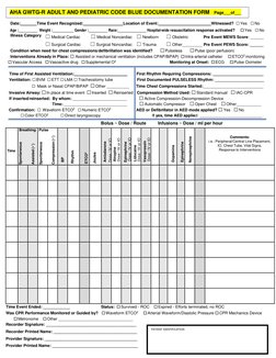 Code Blue Documentation Form | PDF | Cardiopulmonary Resuscitation ...