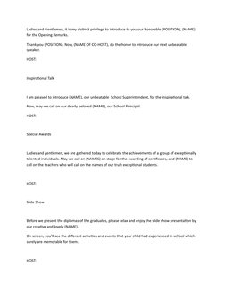 Emcee Script for Graduation Ceremony | PDF