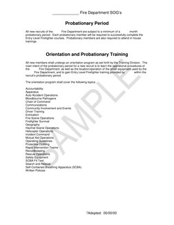 ____________ Fire Department SOG’s