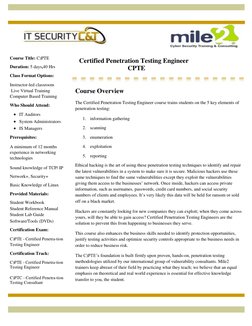 Certified Penetration Testing Engineer Course | PDF | Penetration Test ...