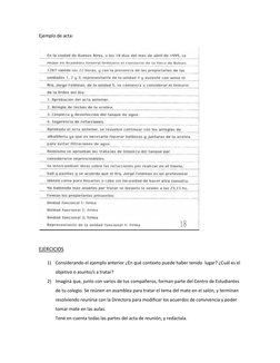 Ejemplo de acta: 
 
 
EJERCICIOS 
1) Considerando el ejemplo anterior ¿En qué contexto puede haber tenido  lugar? ¿Cuál es el