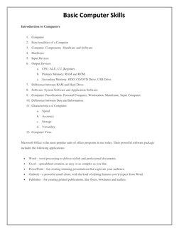 Essential Computer Skills Guide | PDF | Microsoft Excel | Personal ...