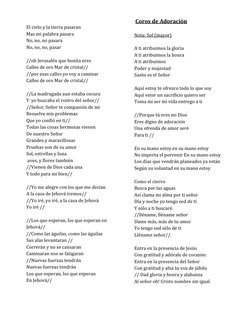 El cielo y la tierra pasaran 
Mas mi palabra pasara 
No, no, no pasara 
No, no, no, pasar 
 
//oh Jerusalén que bonita eres