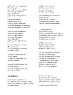 ///viva la fe, viva la esperanza, 
Viva el amor/// 
Que viva Cristo, que viva Cristo 
Que viva él. que viva Cristo 
//que viv