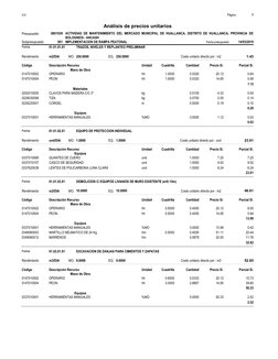 Página :
S10
1
0801039
Presupuesto
ACTIVIDAD DE MANTENIMIENTO DEL MERCADO MUNICIPAL DE HUALLANCA, DISTRITO DE HUALL