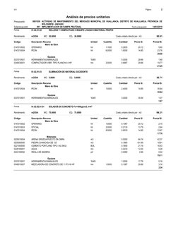Página :
S10
2
0801039
Presupuesto
ACTIVIDAD DE MANTENIMIENTO DEL MERCADO MUNICIPAL DE HUALLANCA, DISTRITO DE HUALL
