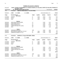 Página :
S10
3
0801039
Presupuesto
ACTIVIDAD DE MANTENIMIENTO DEL MERCADO MUNICIPAL DE HUALLANCA, DISTRITO DE HUALL