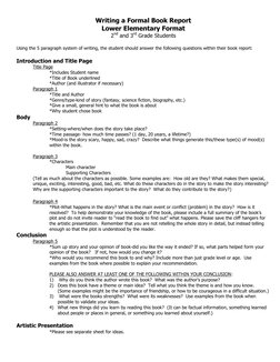 Report Writing Examples Third Class 3rd Grade Book Report Guidelines | PDF | Books | Cognition