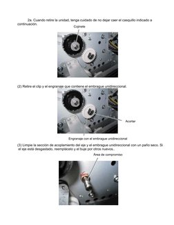 2a. Cuando retire la unidad, tenga cuidado de no dejar caer el casquillo indicado a 
continuación.