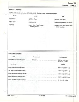 SPECIAL TOOLS
NOTE: Order tools from your SERVTCE-GARD Catatog unless othewise indicated.
Number
D-05007sT
D-05149ST
JT27702