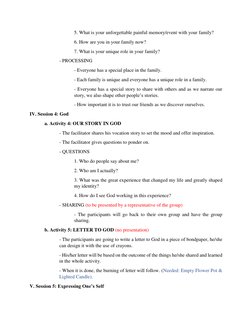 Recollection Program Sample Recollection Program for Grades 10/12 | PDF | Wellness