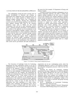 II. EVOLUTION OF THE ROADMAPPING APPROACH 
 
The roadmapping concept has been evolving since its 
original development in