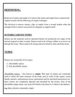 Suture and Staple Removal Procedure | PDF | Wound | Surgical Suture