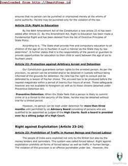 ensures that no person can be punished or imprisoned merely at the whims of 
some authority. He/she may be punished only for