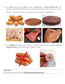  Las carnes pueden darse en tiras (cortadas a contraveta), en dados, desmenuzada, todo 
depende de las habilidades del niñ