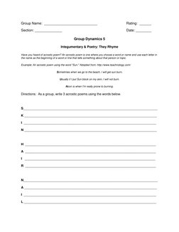 Group Name:  ___________________________ 
 
 
Rating:  ______ 
Section: ______________  
 
 
 
 
 
Date: ________ 
Group Dyna