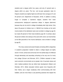 students earn a degree within four years, and only 41 percent earn a 
degree within six years. The four- and six-year graduat