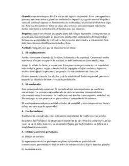 Grande: cuando sobrepasa los dos tercios del espacio disponible. Estos corresponden a 
personas que reaccionan a presiones am