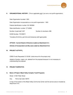 Formerly Volunteer Center Orange County 
www.OneOC.org 
2 
 
II. 
ORGANIZATIONAL HISTORY:  (This is applicable only if yo