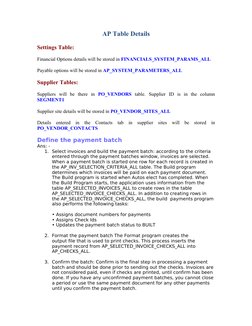 Oracle AP Tables Overview and Details | PDF | Accounts Payable | Invoice