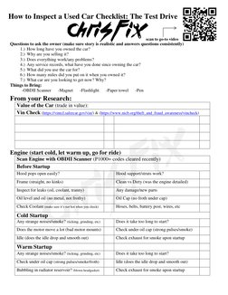 Used Car Test Drive Checklist.pdf Used Car Inspection Checklist Guide | PDF | Anti Lock Braking System ...