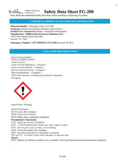 1 
FG-200 
                              Safety Data Sheet FG-200 
Note: Read and understand Safety Data Sheet before handli
