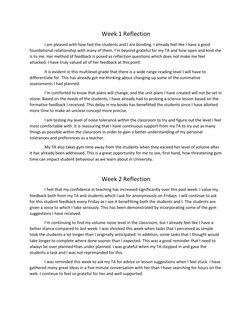 Week 1-5 Teaching Reflection Summary | PDF | Conversation | Classroom