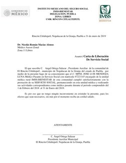 INSTITUTO MEXICANO DEL SEGURO SOCIAL 
IMSS-BIENESTAR 
DELEGACION: PUEBLA 
ZONA: LIBRES 
UMR: RINCON CITLALTEPETL 
 
 
 
 
 
R