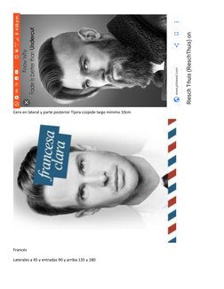 Cero en lateral y parte posterior Tijera cúspide largo mínimo 10cm
Francés
Laterales a 45 y entradas 90 y arriba 135 y 180
