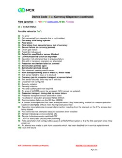 NCR Confidential & Intellectual Property                                                 RESTRICTED CIRCULATION