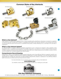 Common Styles of Key Interlocks
             SD Series Type F                		
                          MD Series Type F