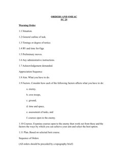 SMEAC Orders and Templates Guide | PDF | Warfare | Warfare Of The ...