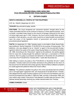 CRIMINAL LAW REVIEW Case Digests 
 
 
 
 
 
Outline by Fiscal Victoria C. Garcia 
 
4F  
(A.Y. 2017-2018)