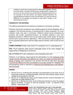 CRIMINAL LAW REVIEW Case Digests 
 
 
 
 
 
Outline by Fiscal Victoria C. Garcia 
 
4F  
(A.Y. 2017-2018)