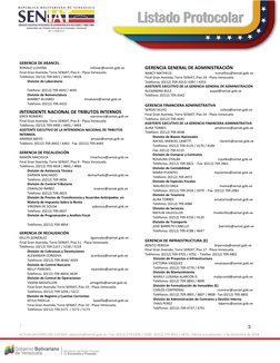 (mailto:hjcontre@seniat.gob.ve) 
| 
 
ACTUALIZACIONES DEL LISTADO: odsanche@seniat.gob.ve - Fax: (0212) 274.4209 / CONF. (02