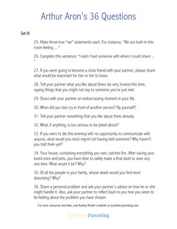 Arthur Aron’s 36 Questions Guide | PDF