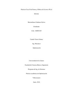 Práctica Coca-Cola Femsa y Fábrica de Licores (FLA) 
Informe 
 
Maximiliano Cárdenas Gelves 
Estudiante 
Cód.: 160003105 
 
C