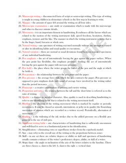 20. Manuscript writing – disconnected form of script or semi-script writing. This type of writing 
is taught in young chi