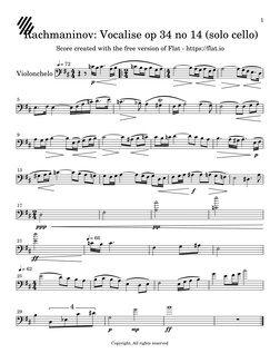 Rachmaninov - Vocalise Op 34 No 14 (Solo Cello) PDF | PDF