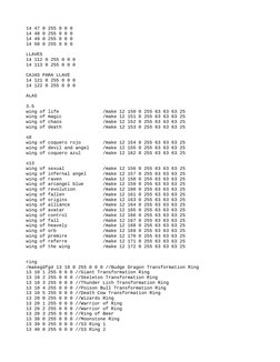 14 47 0 255 0 0 0
14 48 0 255 0 0 0
14 49 0 255 0 0 0
14 50 0 255 0 0 0
LLAVES
14 112 0 255 0 0 0
14 113 0 255 0 0 0
CAJAS PA